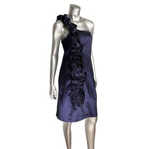Snap Women's One-Shoulder Ruffle Dress 1X